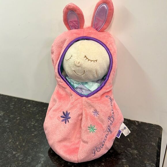 Vintage Manhattan Toys Hunny Bunny Snuggle Pod Infant 10" Stuffed Animal Plush - Picture 1 of 6